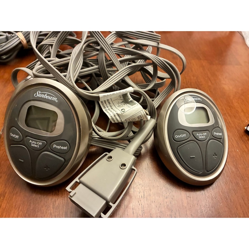 Sunbeam Dual Digital Heated Blanket‎ Controllers Pair Grey 4-Pin P85KQA